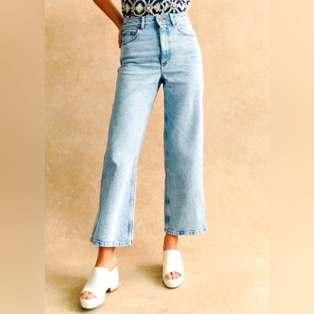 Sézane Le Crop color Bleach blue Jeans, size 4